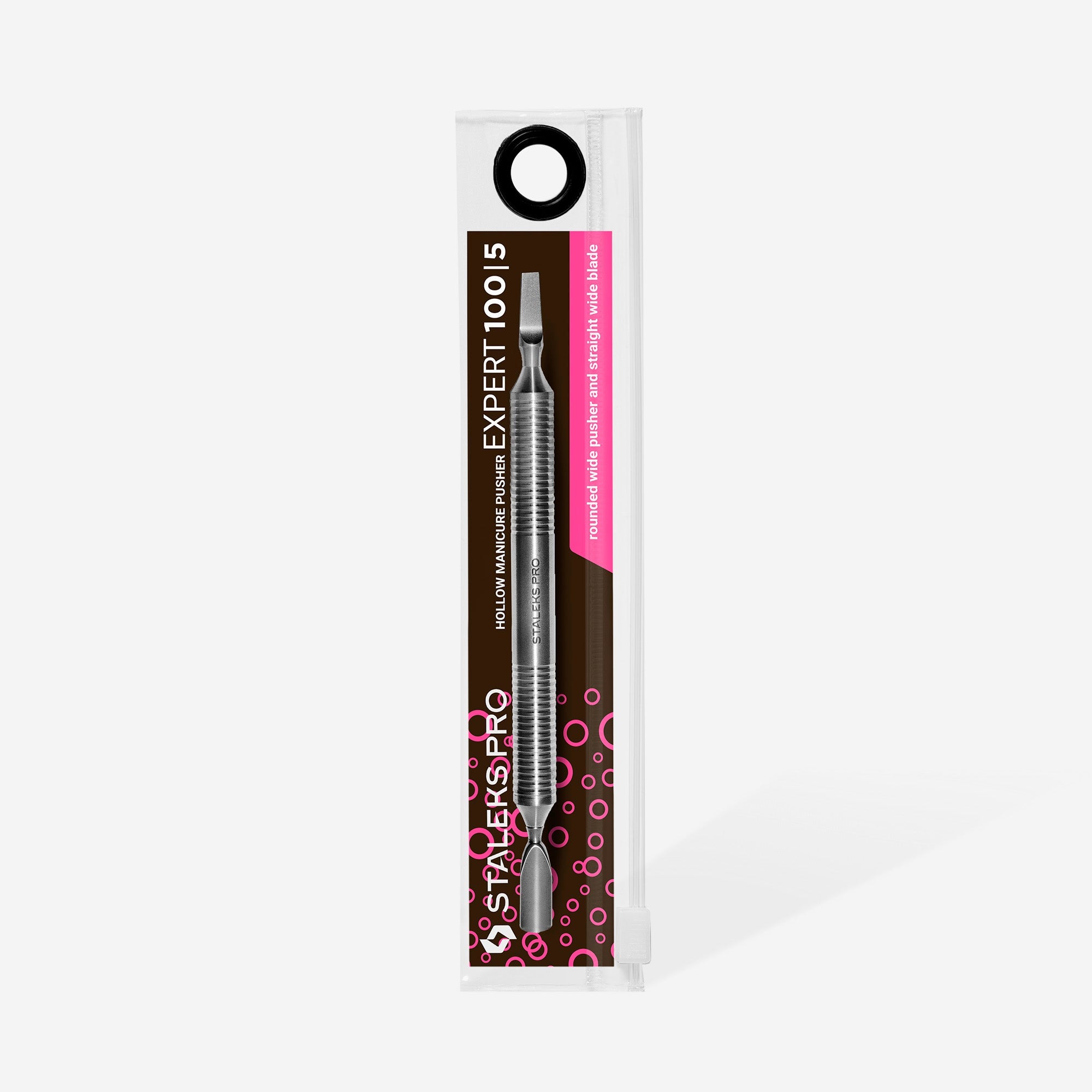 Empujador hueco de manicura EXPERT 100 TIPO 5 (empujador estrecho redondeado y hoja recta)