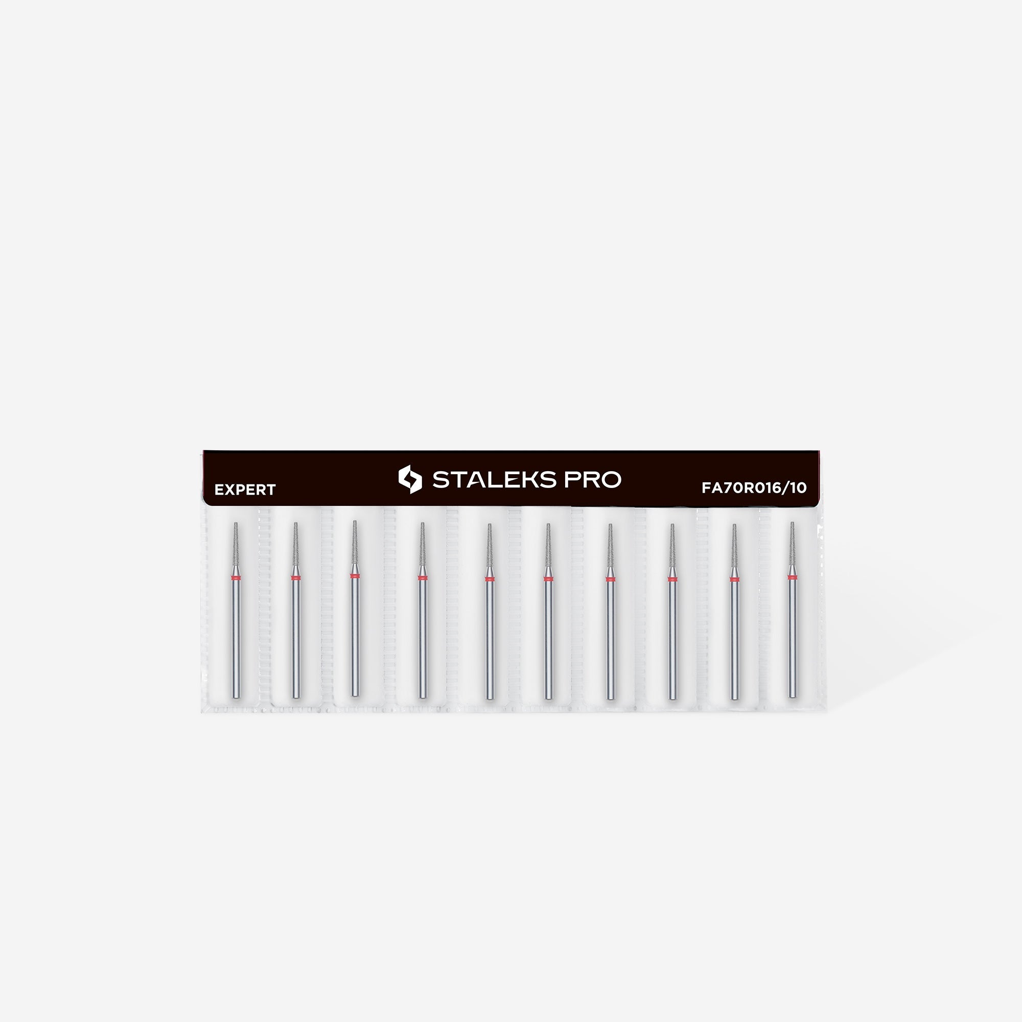 STALEKS EXPERT Diamond nail drill bit frustum red, head diameter 1,6 mm, working part 10 mm