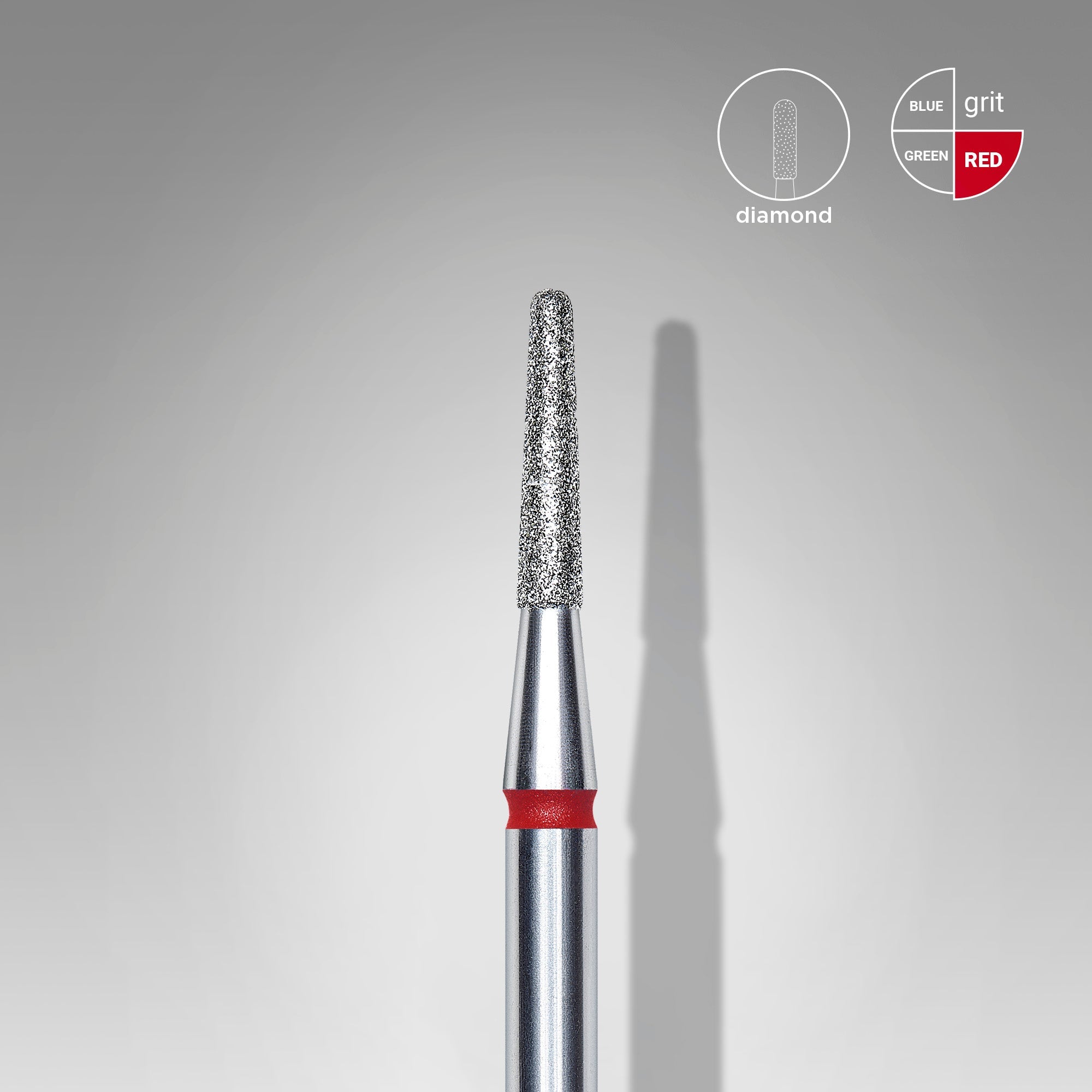 STALEKS EXPERT Diamond nail drill bit frustum red, head diameter 1,8 mm, working part 8 mm