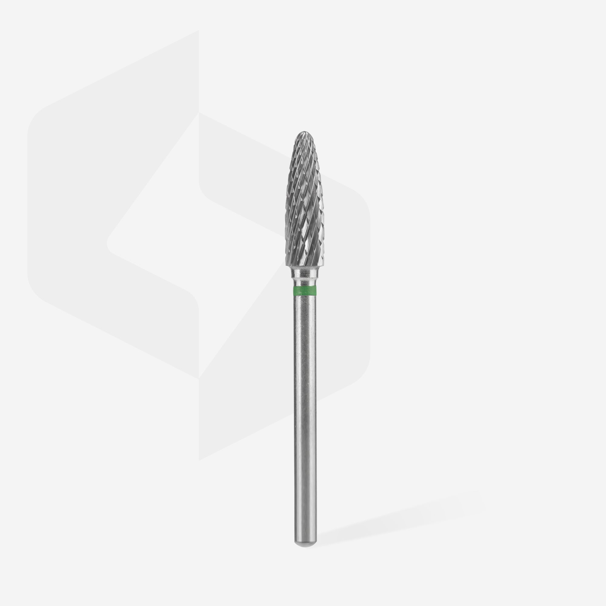 STALEKS EXPERT Carbide nail drill bit corn green, head diameter 4 mm, working part 14 mm