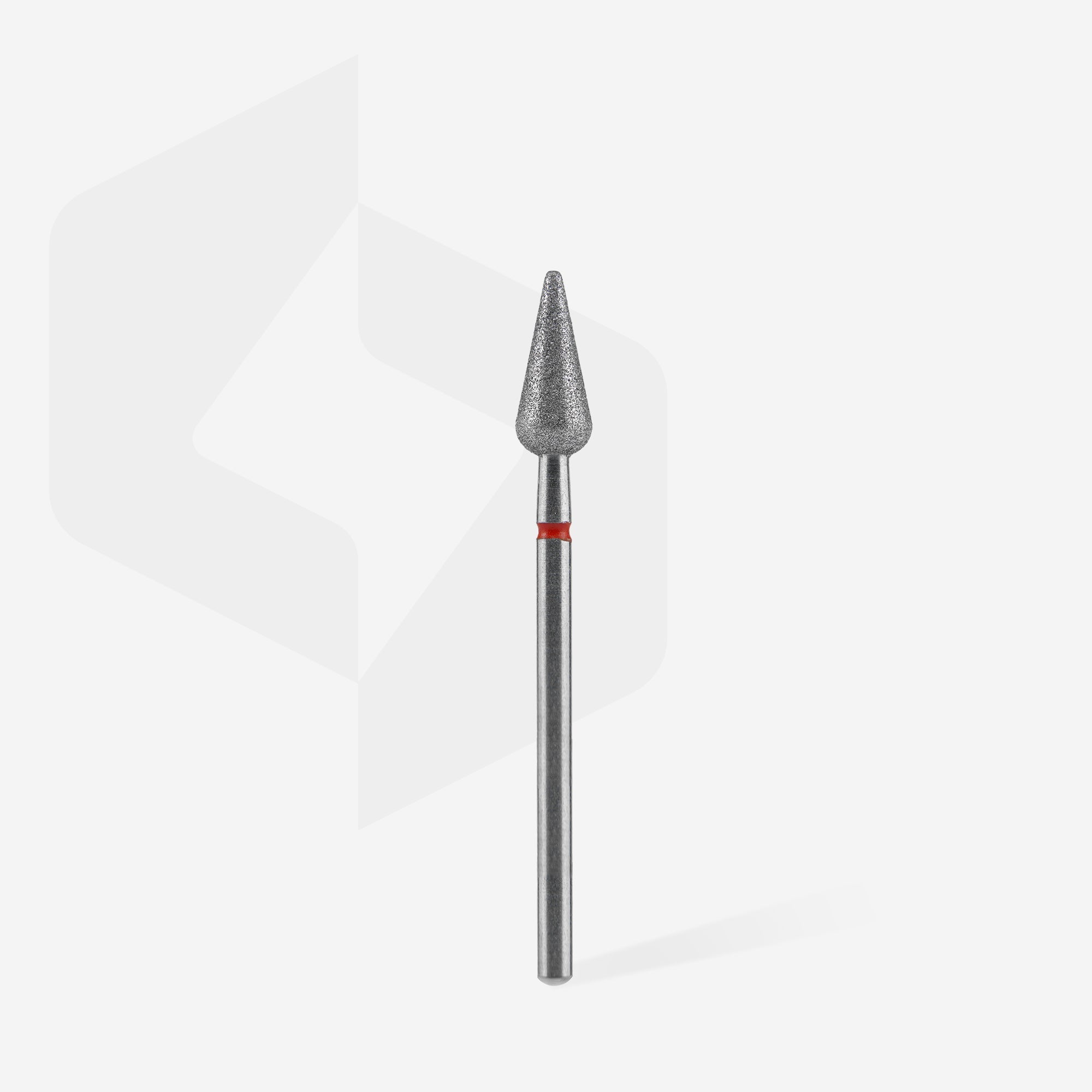 STALEKS EXPERT Diamond nail drill bit pointed pear red, head diameter 5 mm, working part 12 mm