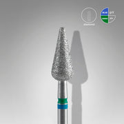 STALEKS EXPERT Fresa diamantada DUO «pera aguda» azul-verde, diámetro 5 mm, parte de trabajo 12 mm