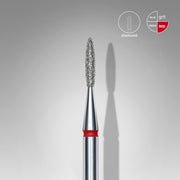 STALEKS EXPERT Fresa de diamante «Llama» roja, diámetro 1,6 mm, parte de trabajo 8 mm