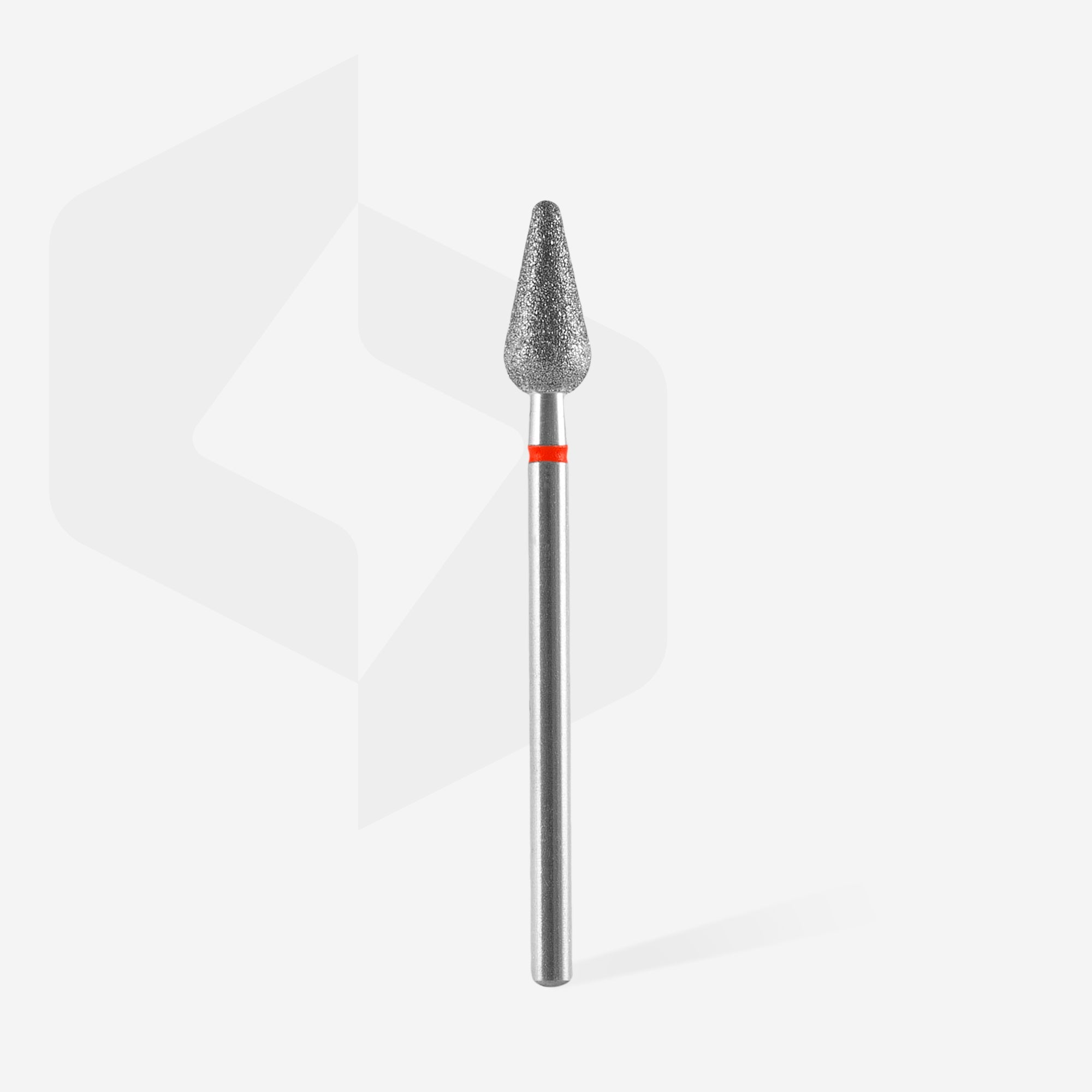 STALEKS EXPERT Diamond nail drill bit rounded pear red, head diameter 5 mm, working part 12 mm