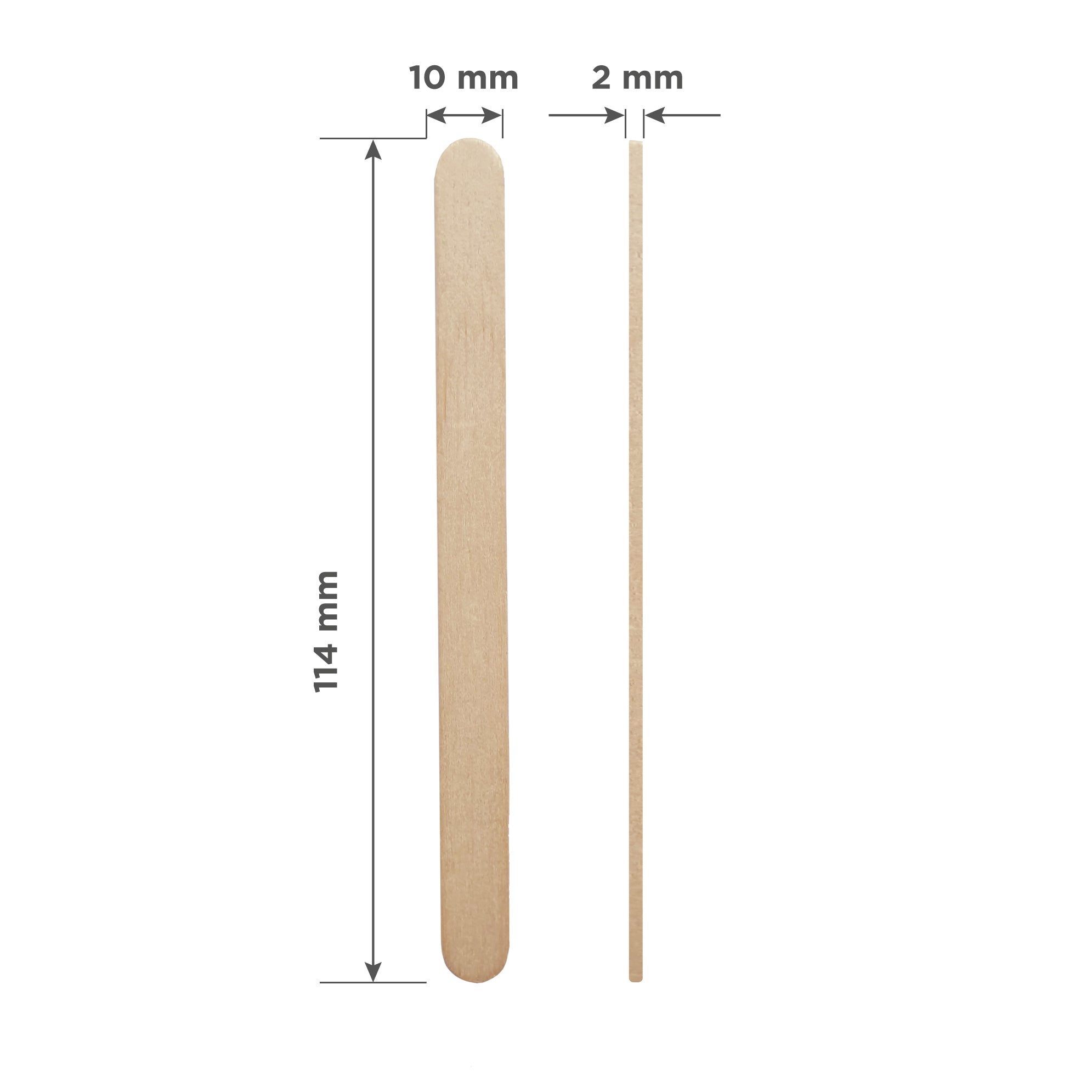 STALEKS EXPERT Wooden wax applicator stick, 114x10 mm (100 pcs)