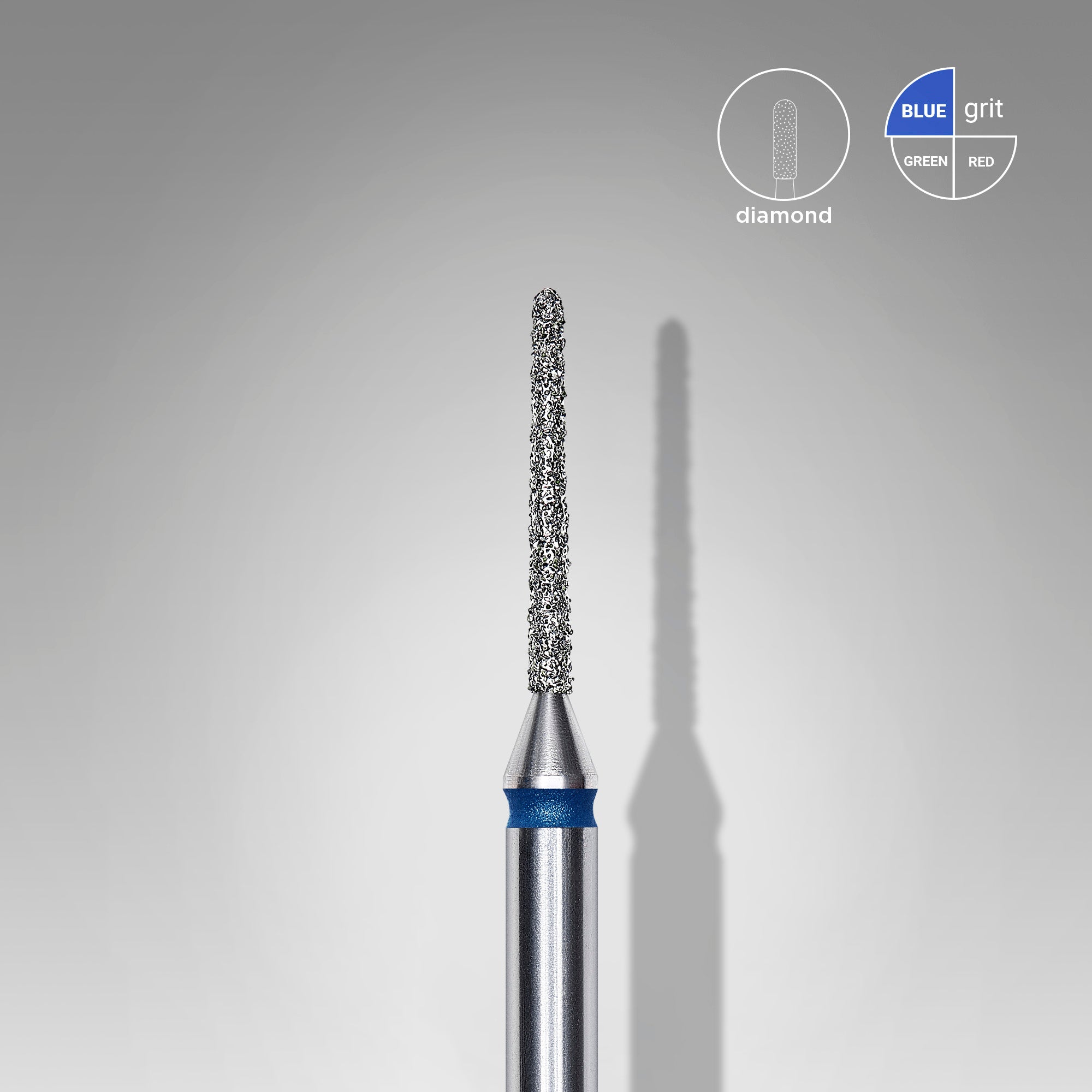 STALEKS EXPERT Diamond nail drill bit needle blue, head diameter 1 mm, working part 10 mm