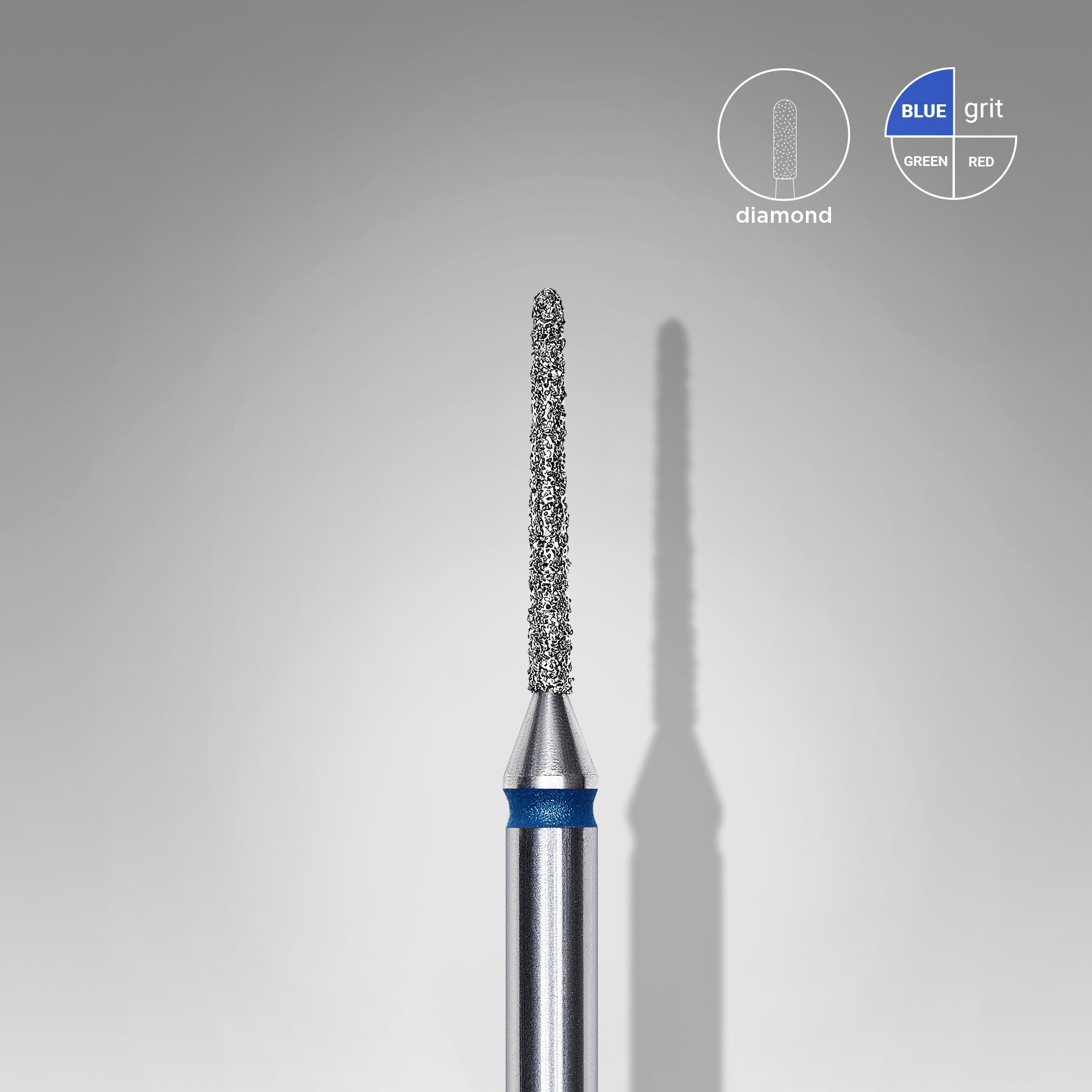 STALEKS EXPERT Diamond nail drill bit needle blue, head diameter 1 mm, working part 10 mm