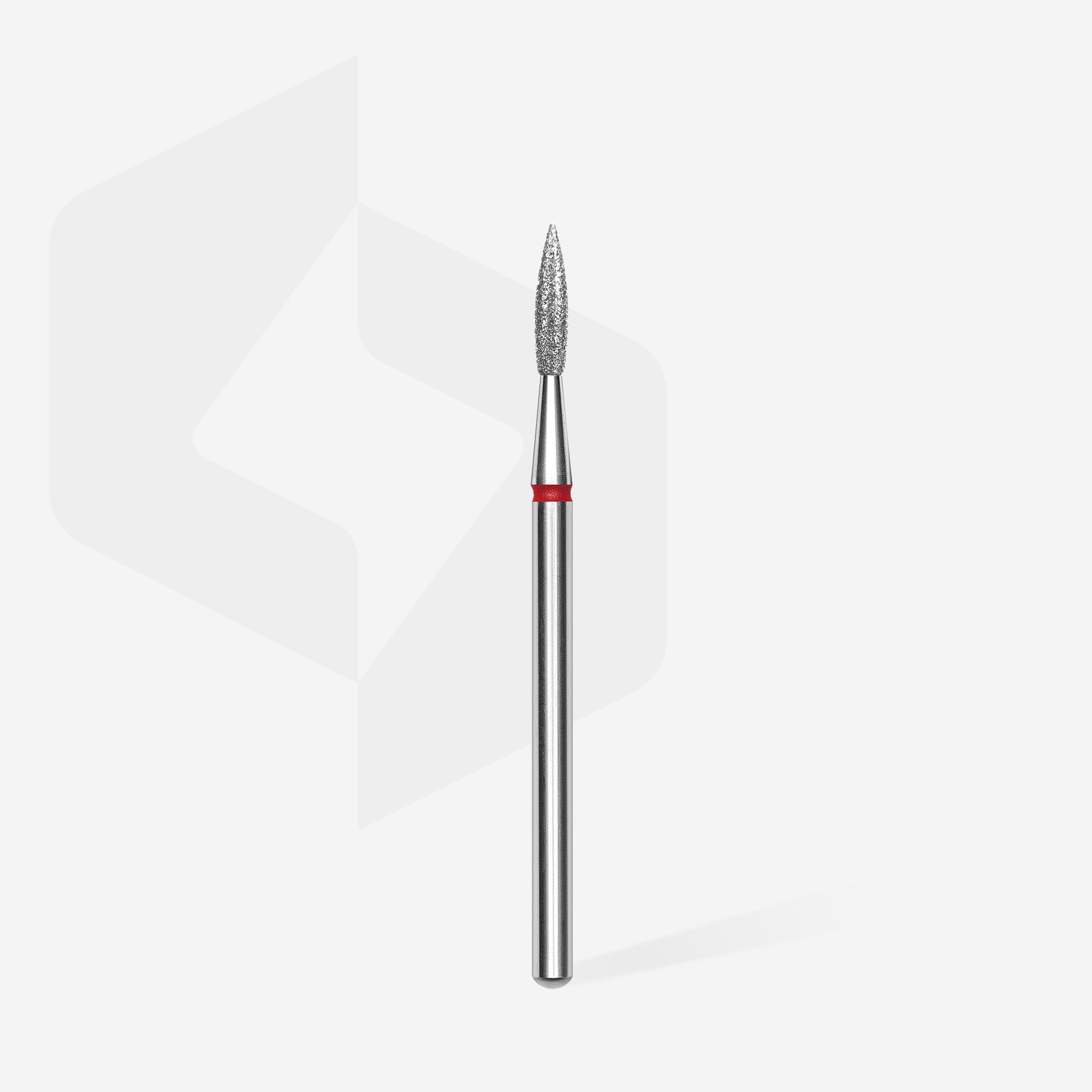 STALEKS EXPERT Diamond nail drill bit pointed flame red, head diameter 2,3 mm, working part 8 mm