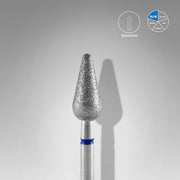 Mũi mài móng kim cương hình lê nhọn EXPERT vạch xanh dương, đường kính đầu 5 mm, chiều dài đầu mài 12 mm
