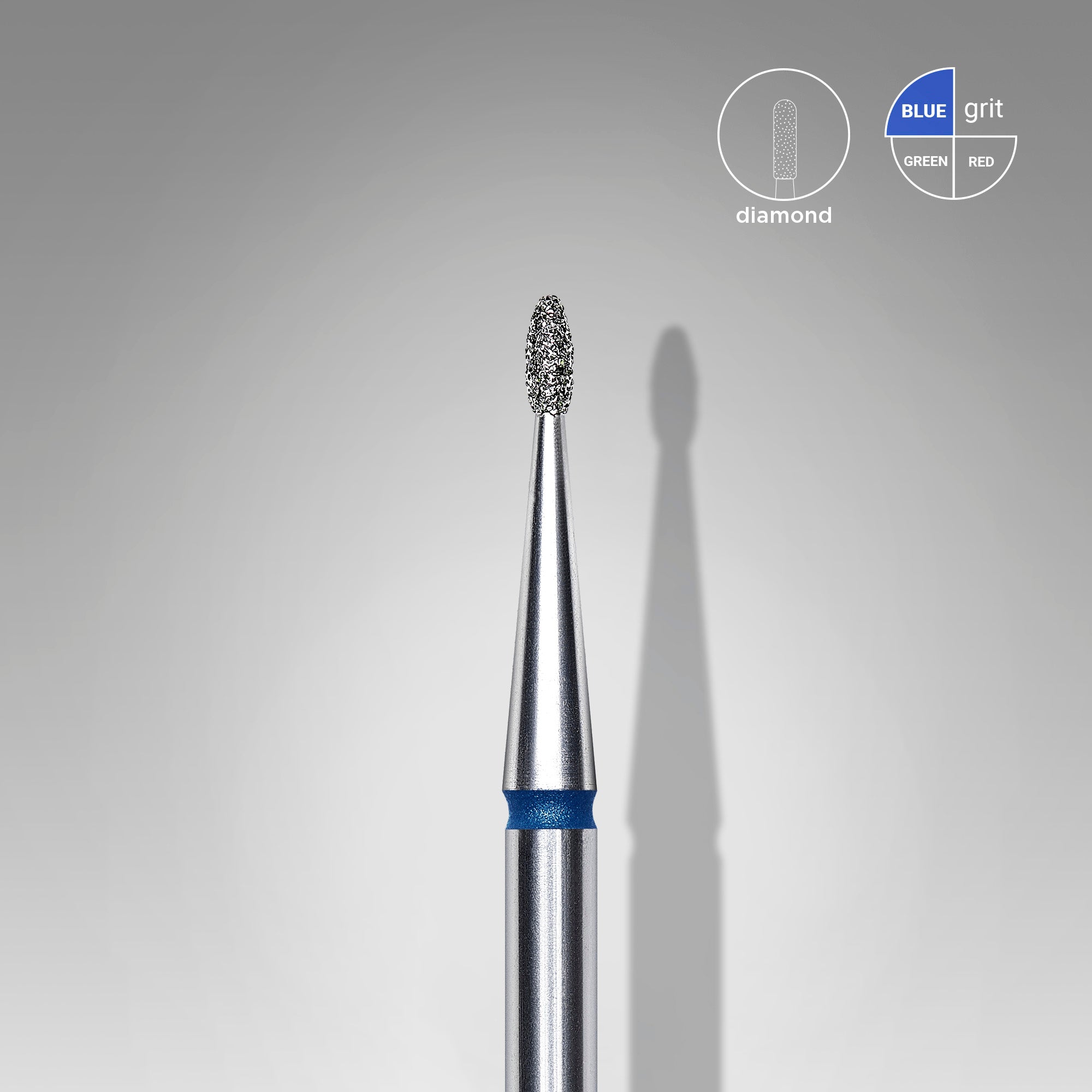 STALEKS EXPERT Diamond nail drill bit rounded bud blue, head diameter 1,2 mm, working part 3 mm