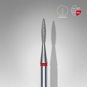 STALEKS EXPERT Diamond nail drill bit pointed flame red, head diameter 1,6 mm, working part 8 mm