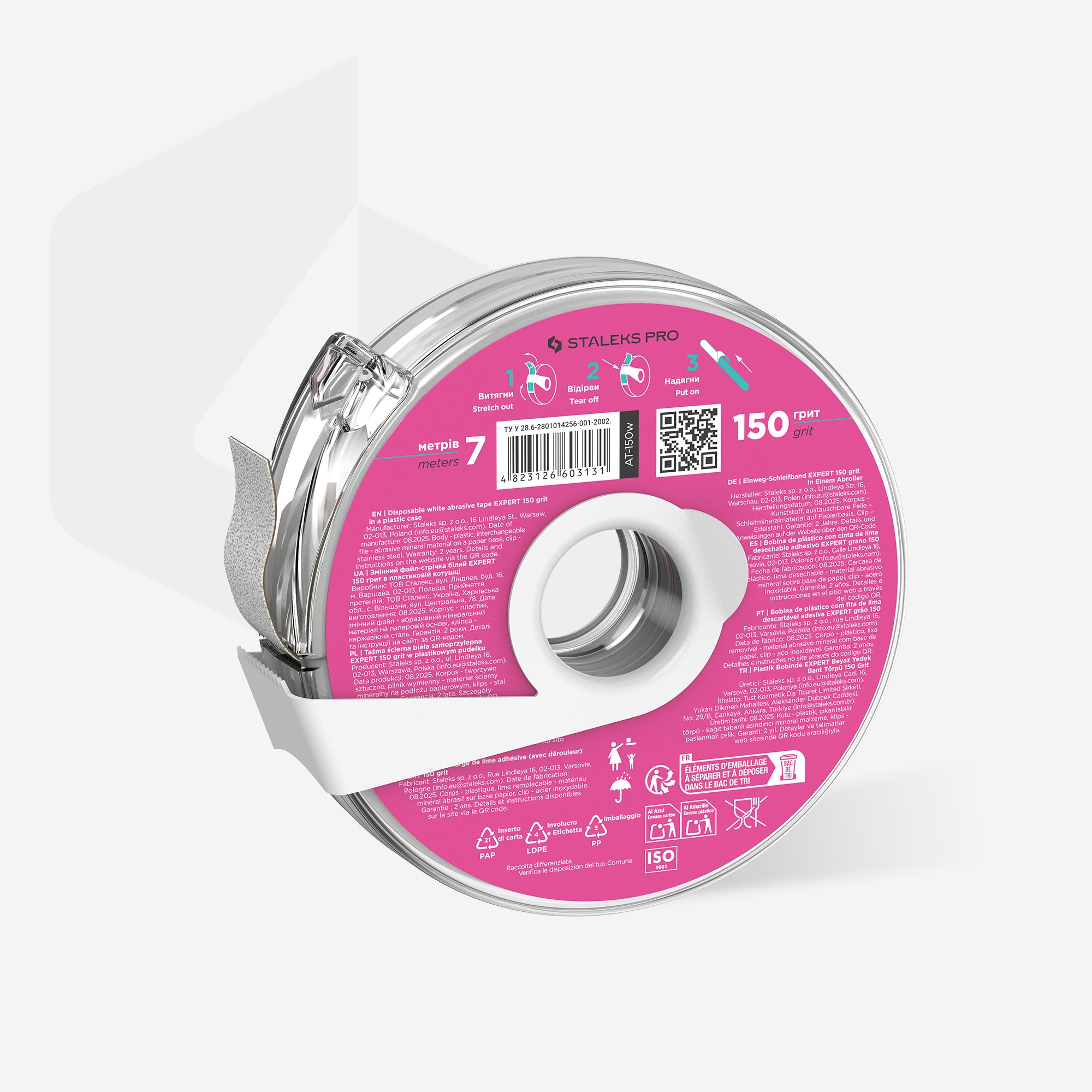 STALEKS EXPERT Donut Adhesive nail files for for straight base, 150 grit