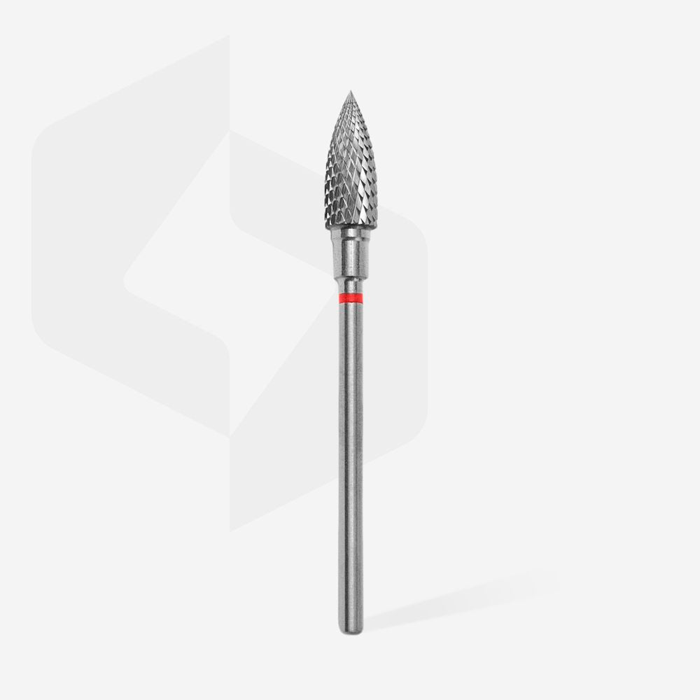 STALEKS EXPERT Carbide nail drill bit flame red, head diameter 5 mm, working part 13,5 mm