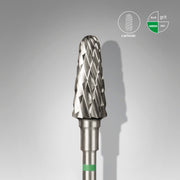 STALEKS EXPERT Carbide nail drill bit frustum green, head diameter 6 mm, working part 14 mm