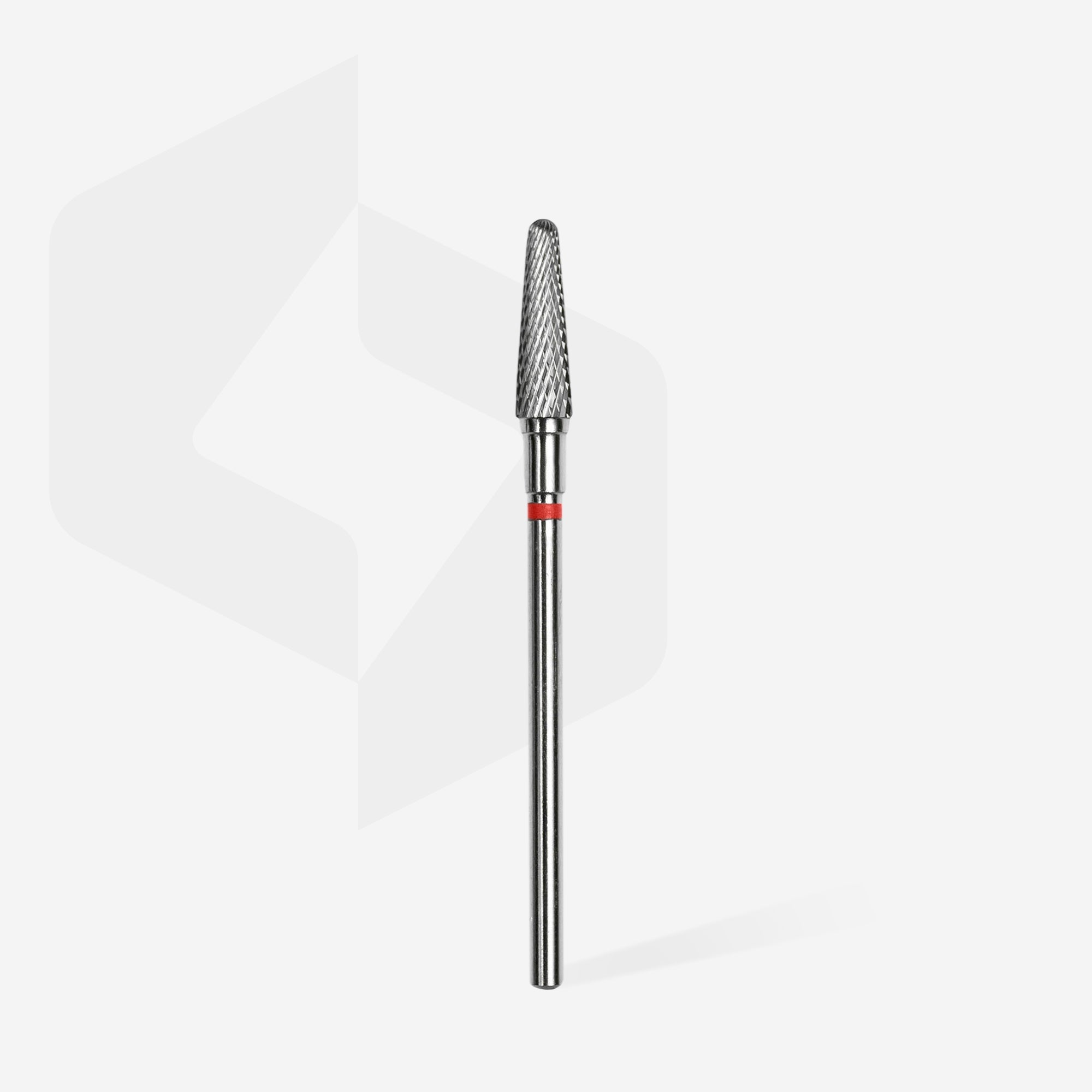 STALEKS EXPERT Carbide nail drill bit frustum red, head diameter 4 mm, working part 13 mm