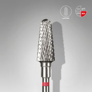 STALEKS EXPERT Carbide nail drill bit frustum red, head diameter 6 mm, working part 14 mm