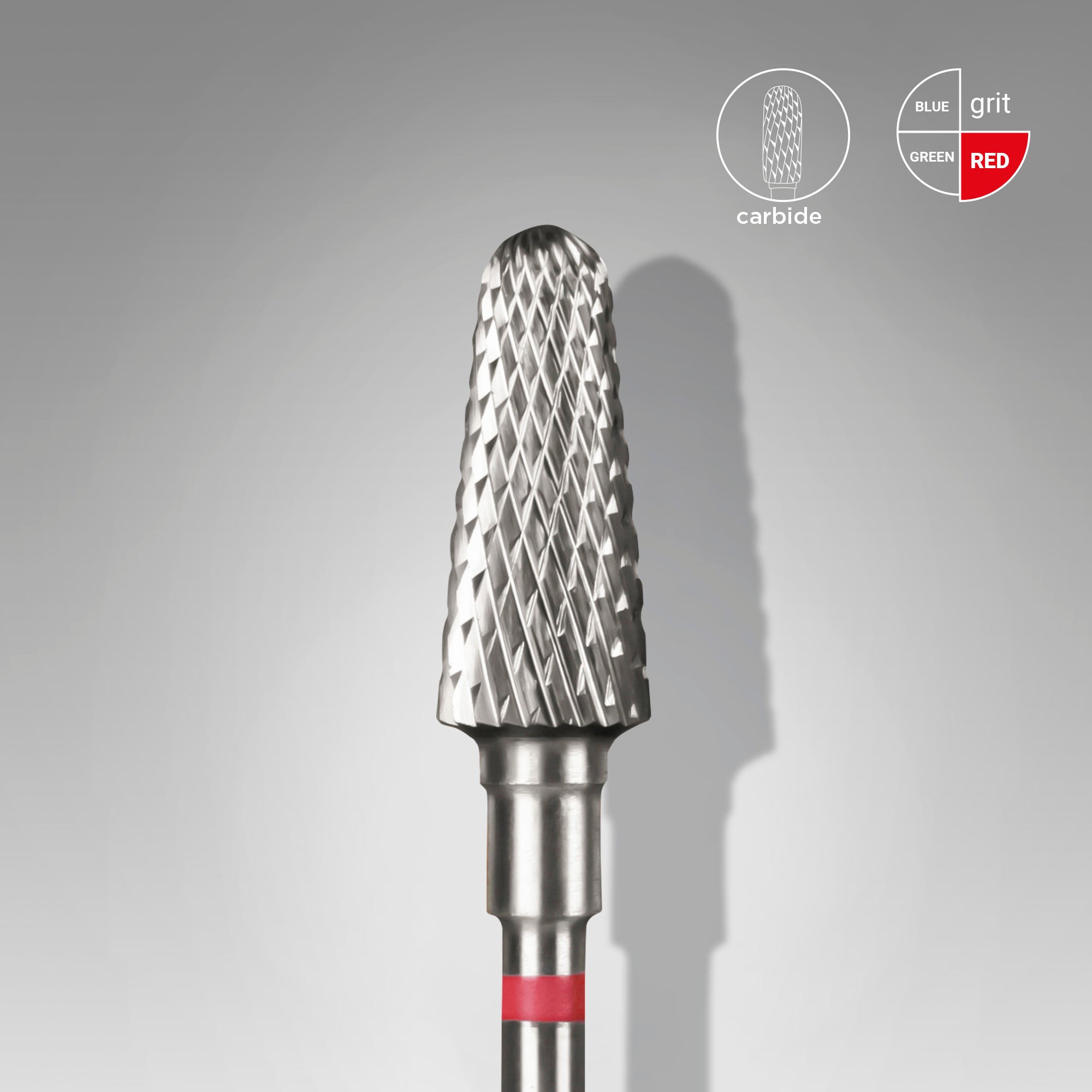 STALEKS EXPERT Carbide nail drill bit frustum red, head diameter 6 mm, working part 14 mm