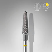 STALEKS EXPERT Carbide nail drill bit frustum yellow, head diameter 4 mm, working part 13 mm