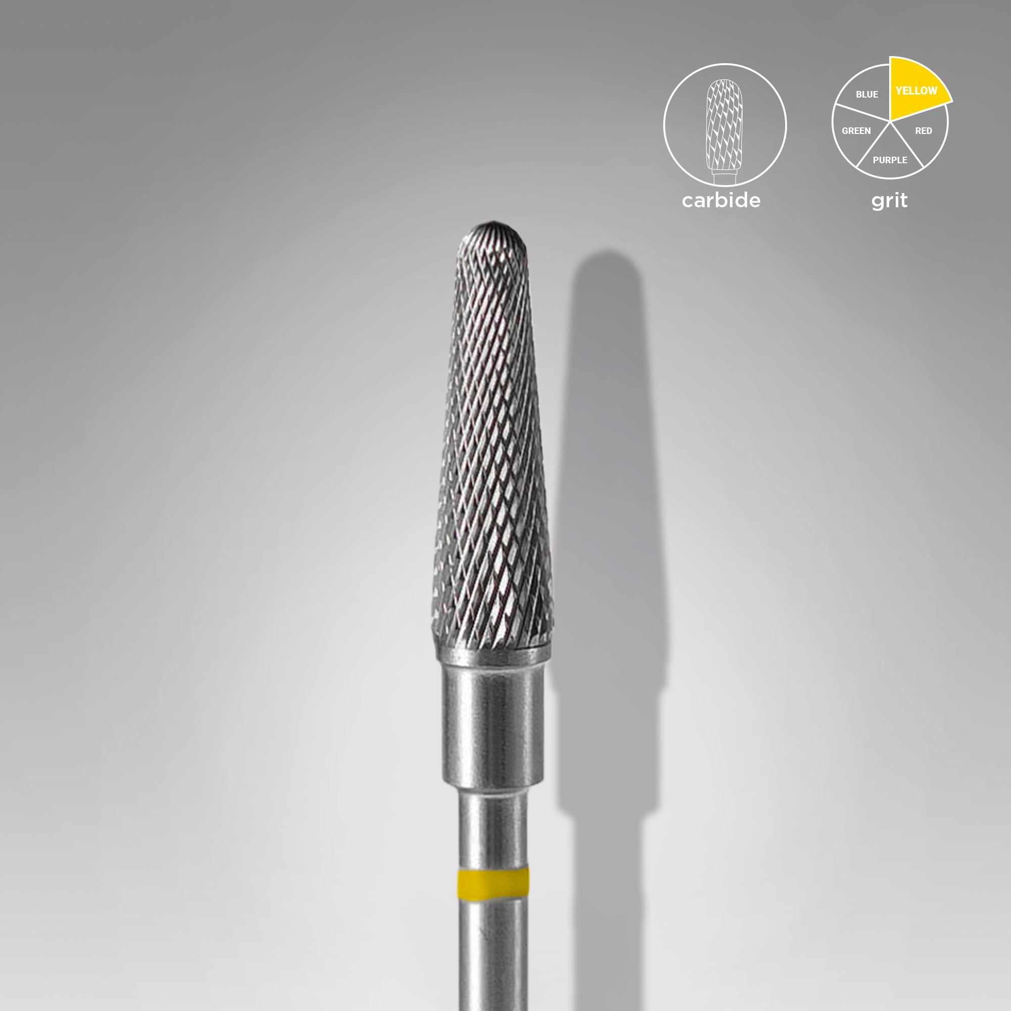 STALEKS EXPERT Carbide nail drill bit frustum yellow, head diameter 4 mm, working part 13 mm