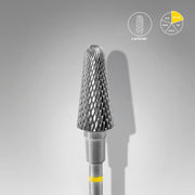 STALEKS EXPERT Carbide nail drill bit frustum yellow, head diameter 6 mm, working part 14 mm