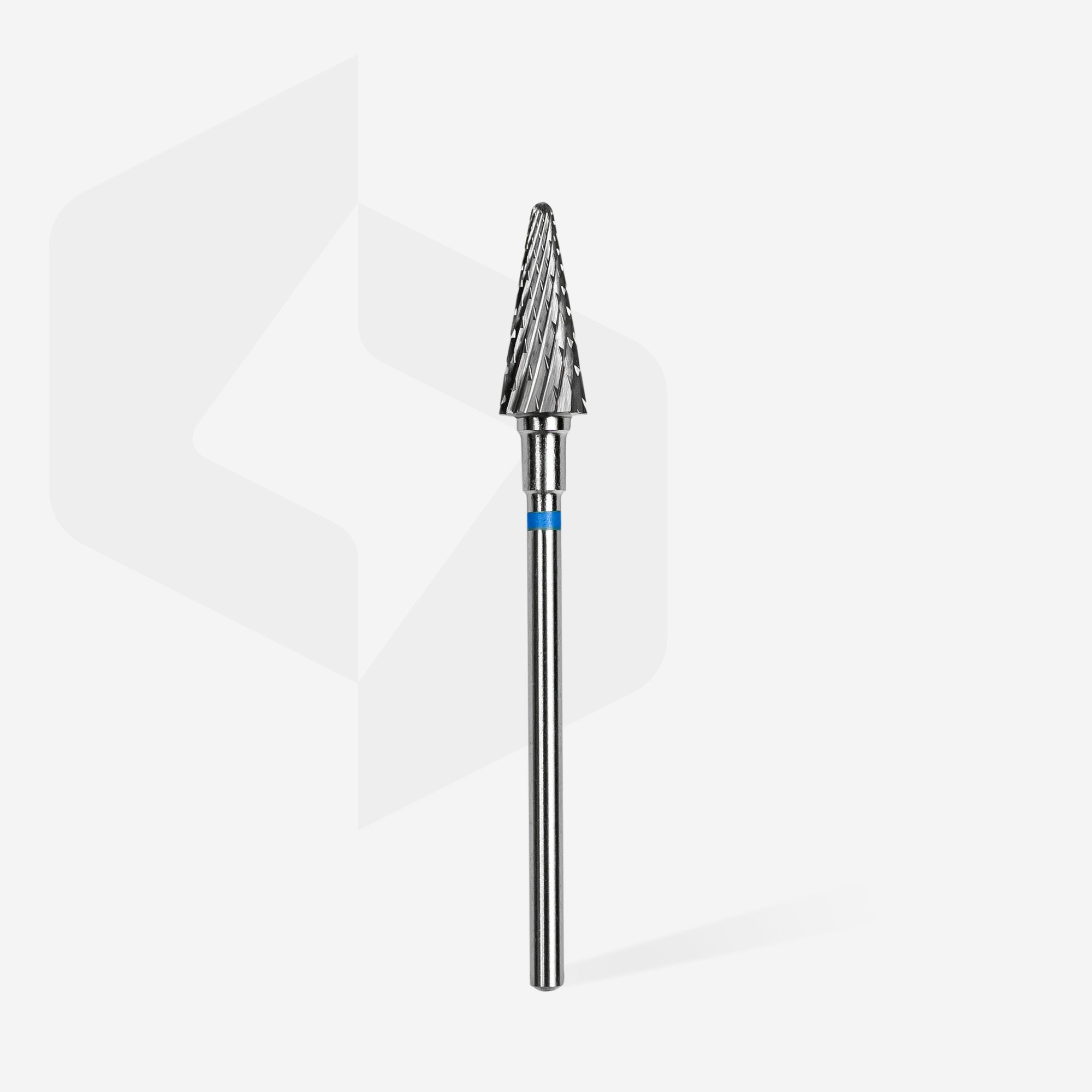 STALEKS EXPERT Carbide nail drill bit cone blue, head diameter 6 mm, working part 14 mm