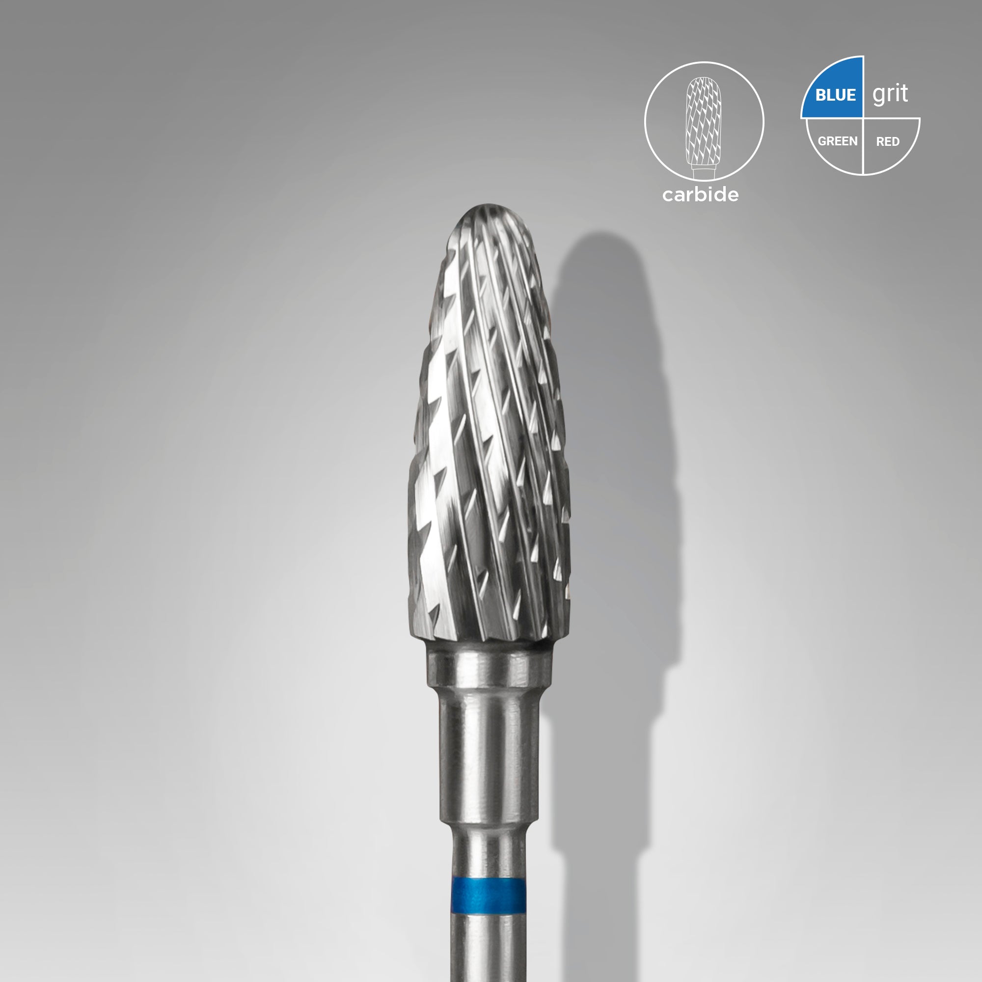 STALEKS EXPERT Carbide nail drill bit corn blue, head diameter 5 mm, working part 13 mm