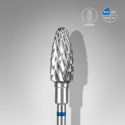 STALEKS EXPERT Carbide nail drill bit corn blue, head diameter 6 mm, working part 14 mm