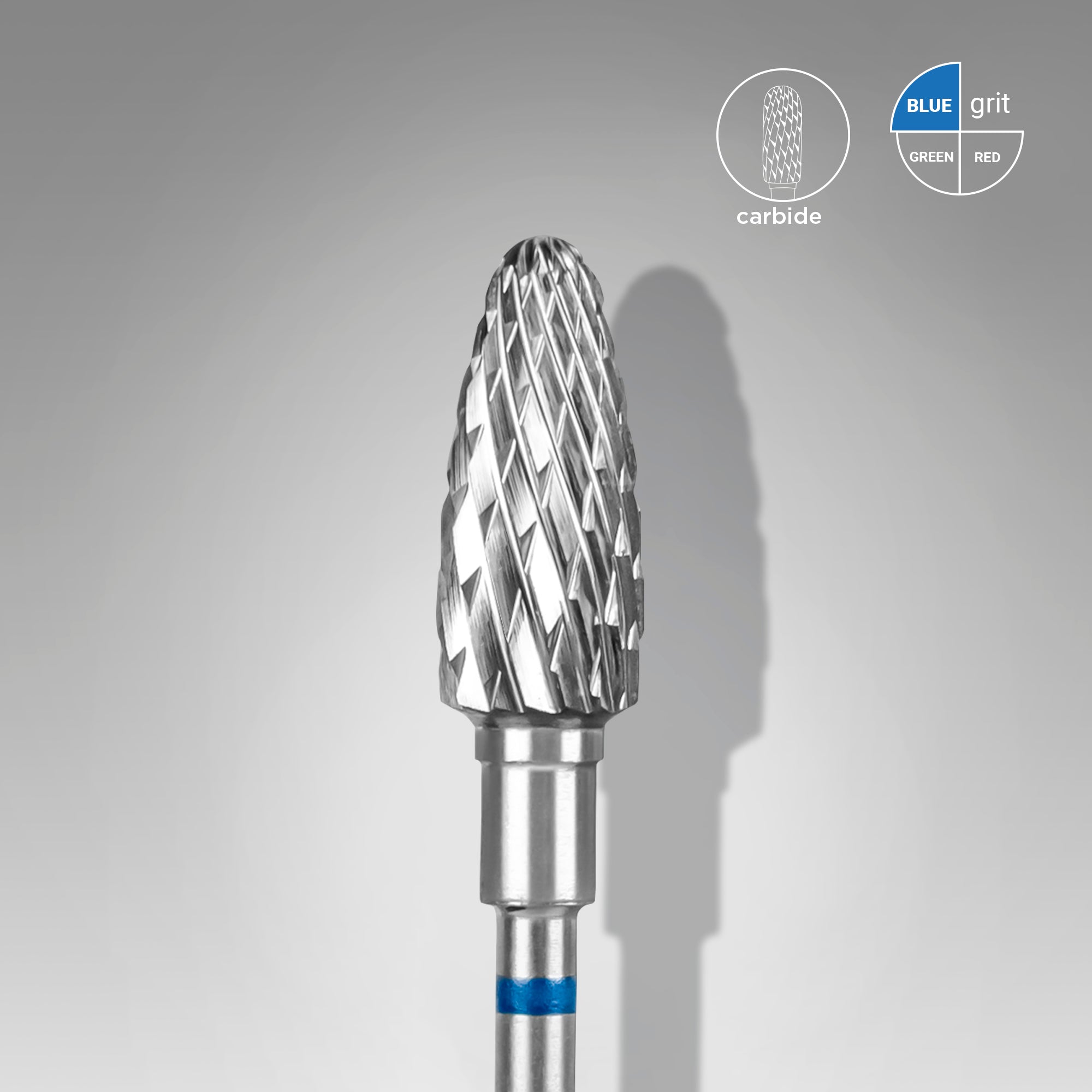 STALEKS EXPERT Carbide nail drill bit corn blue, head diameter 6 mm, working part 14 mm