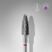 STALEKS EXPERT Carbide nail drill bit corn purple, head diameter 5 mm, working part 13 mm