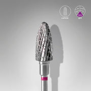 STALEKS EXPERT Carbide nail drill bit corn purple, head diameter 6 mm, working part 14 mm