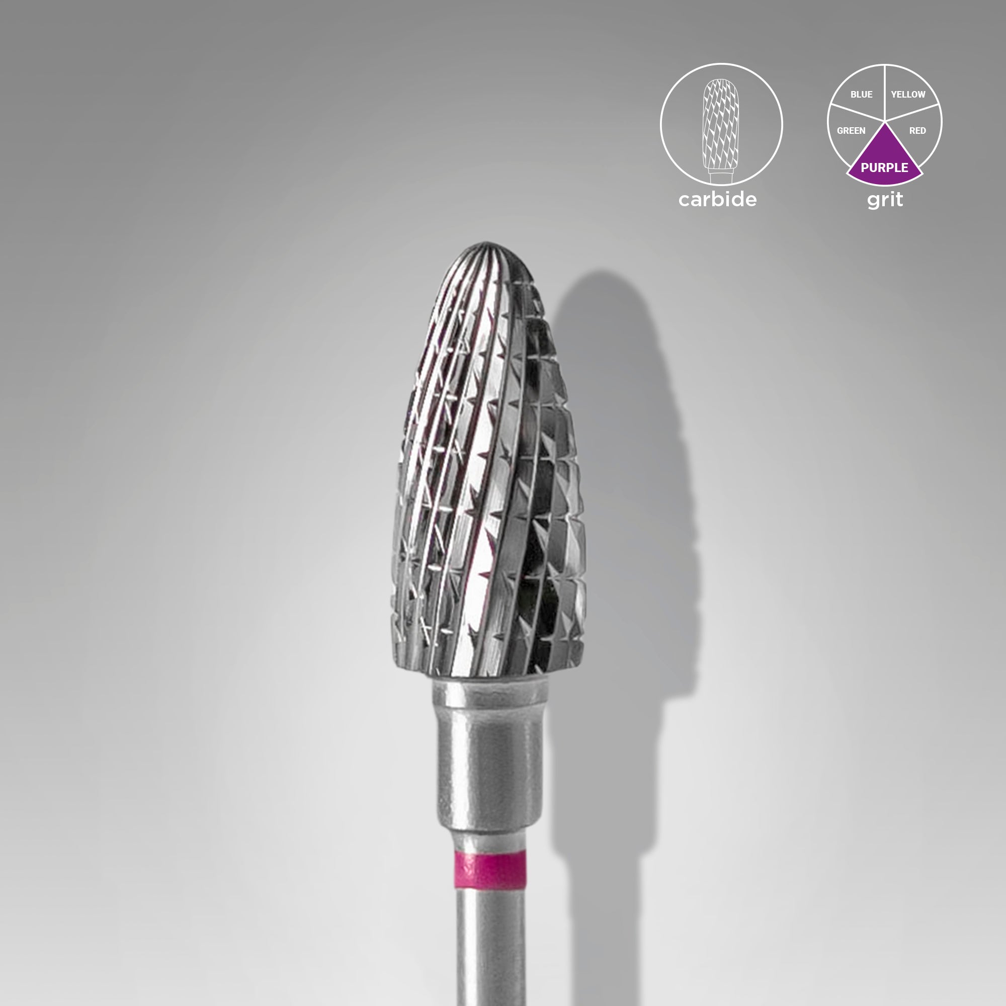 STALEKS EXPERT Carbide nail drill bit corn purple, head diameter 6 mm, working part 14 mm