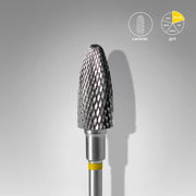 STALEKS EXPERT Carbide nail drill bit corn yellow, head diameter 6 mm, working part 14 mm