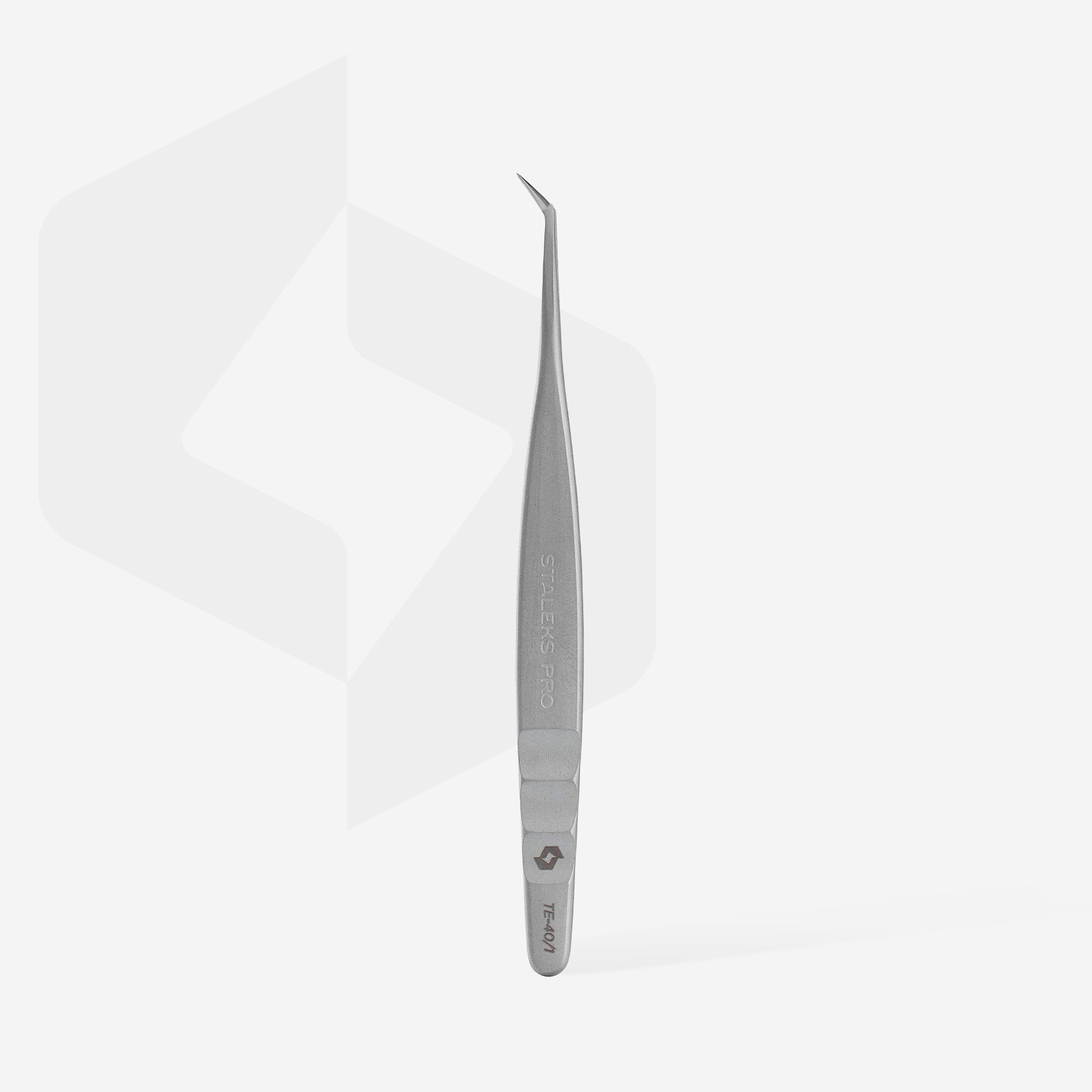 STALEKS EXPERT 40 TYPE 1 Professional lash tweezers with fiber tips, L-shaped, 50'
