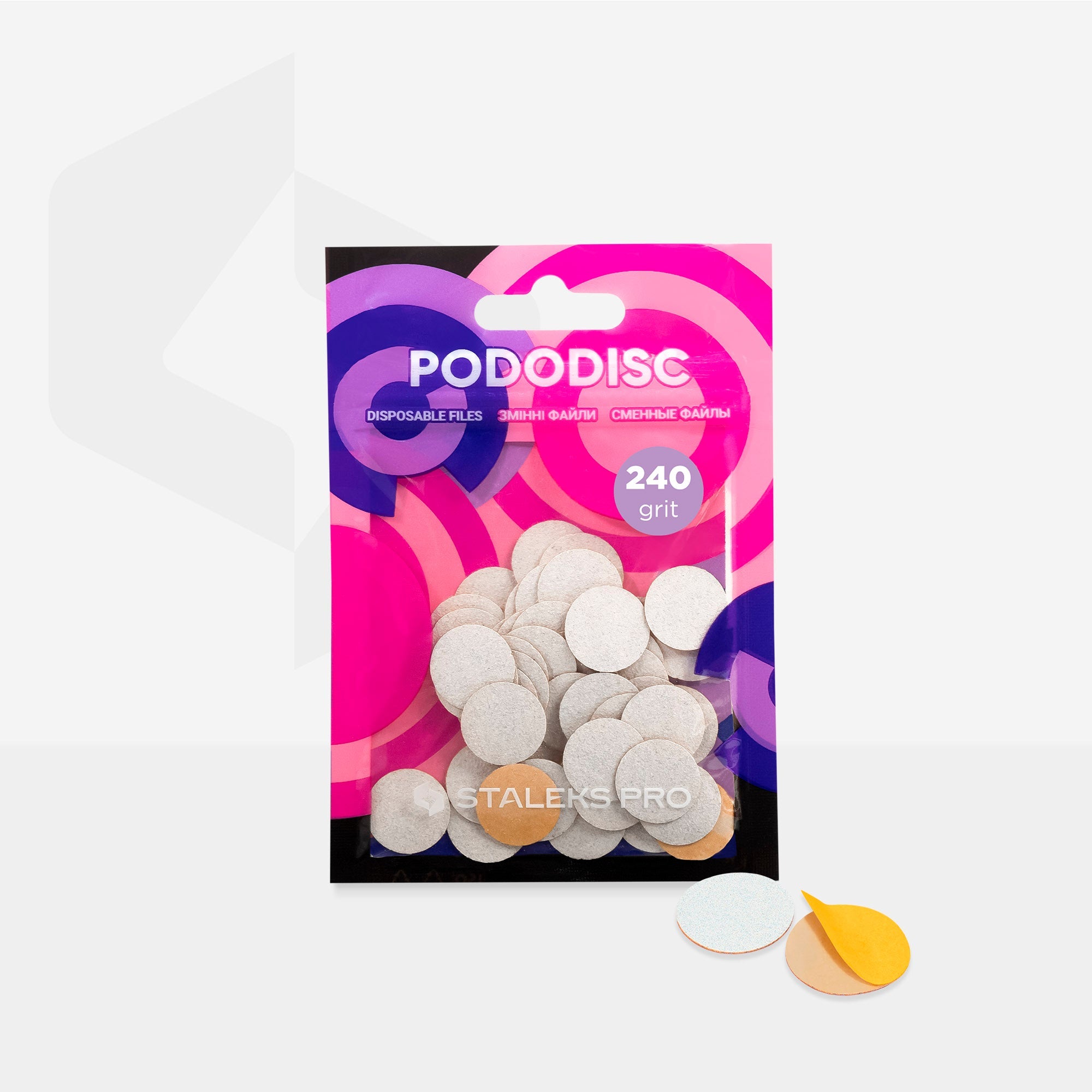 STALEKS EXPERT 15 PODODISC S Adhesive files for pedicure disc, 180 grit 15 mm (50 pcs)