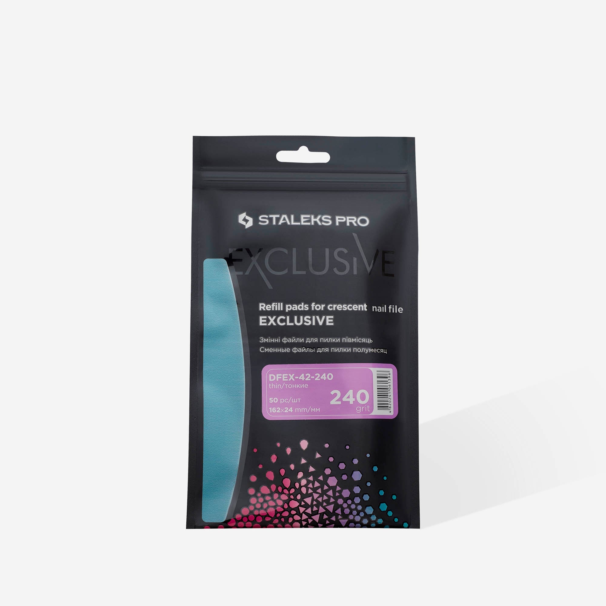 Limas desechables para lima de uñas en forma de media luna EXCLUSIVE 42 (50 piezas)