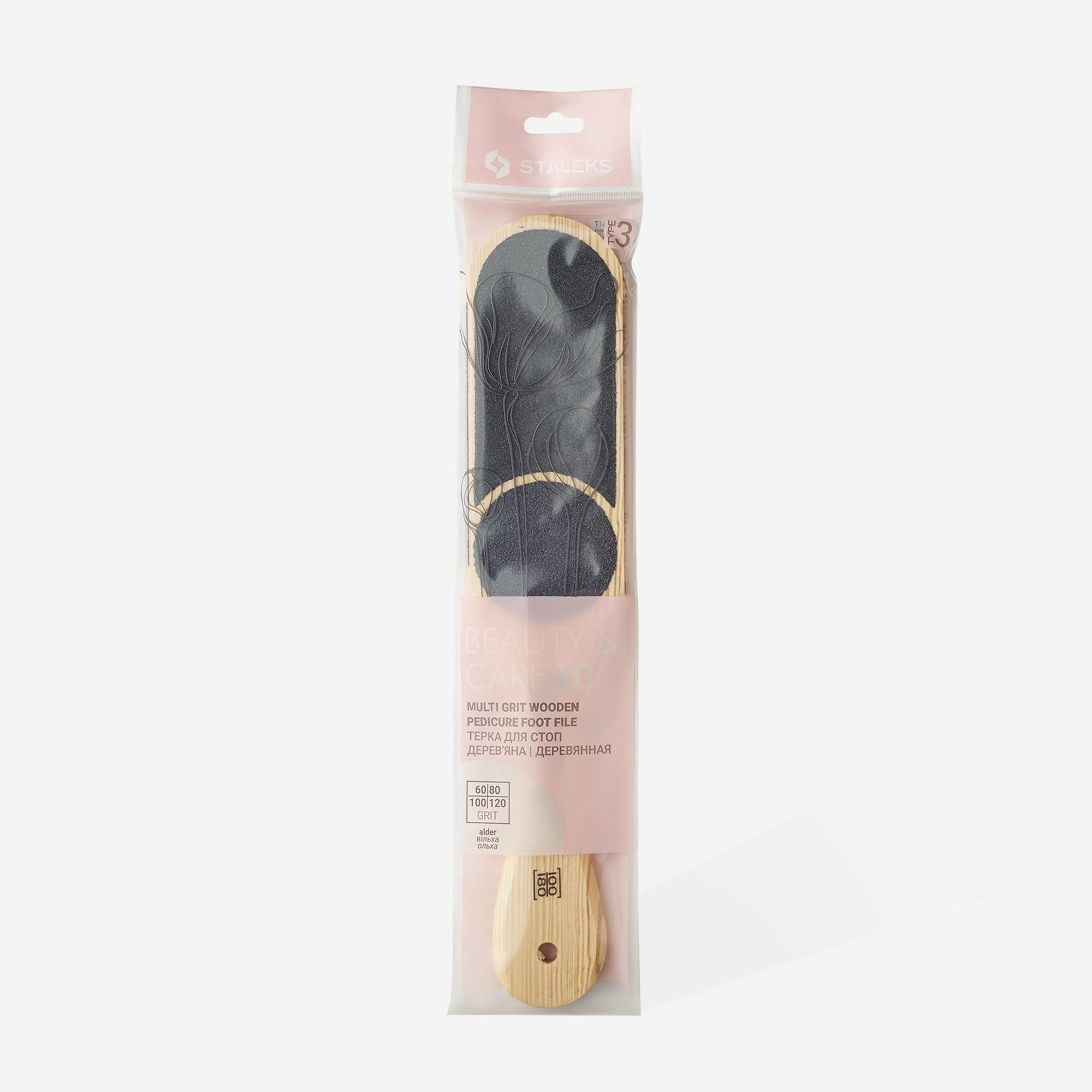 Dụng cụ chà gót chân bằng gỗ BEAUTY & CARE 10 LOẠI 3  Độ nhám  60/80/100/120 